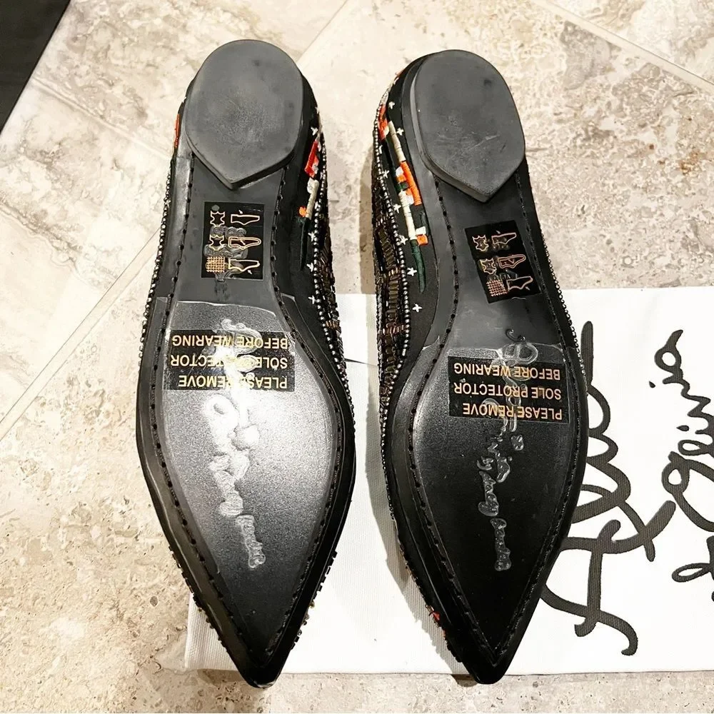 Alice + Olivia Lenora Slip-On Stitch Ballet Flats, New, Size 39.5
